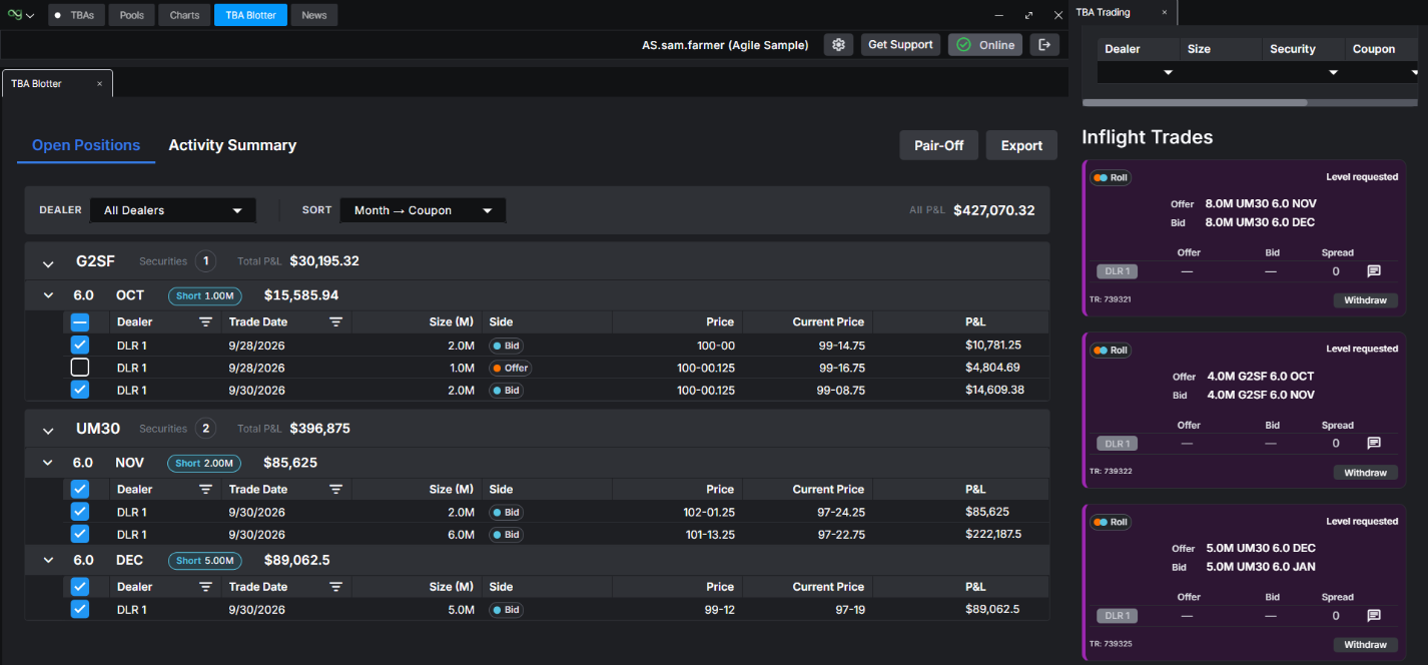 Agile one-click RFQ, bid, and allocation workflow